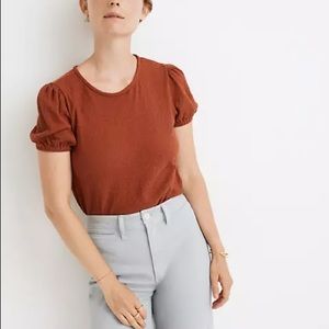 Madewell Superlight Jacquard Puff Sleeve Tee